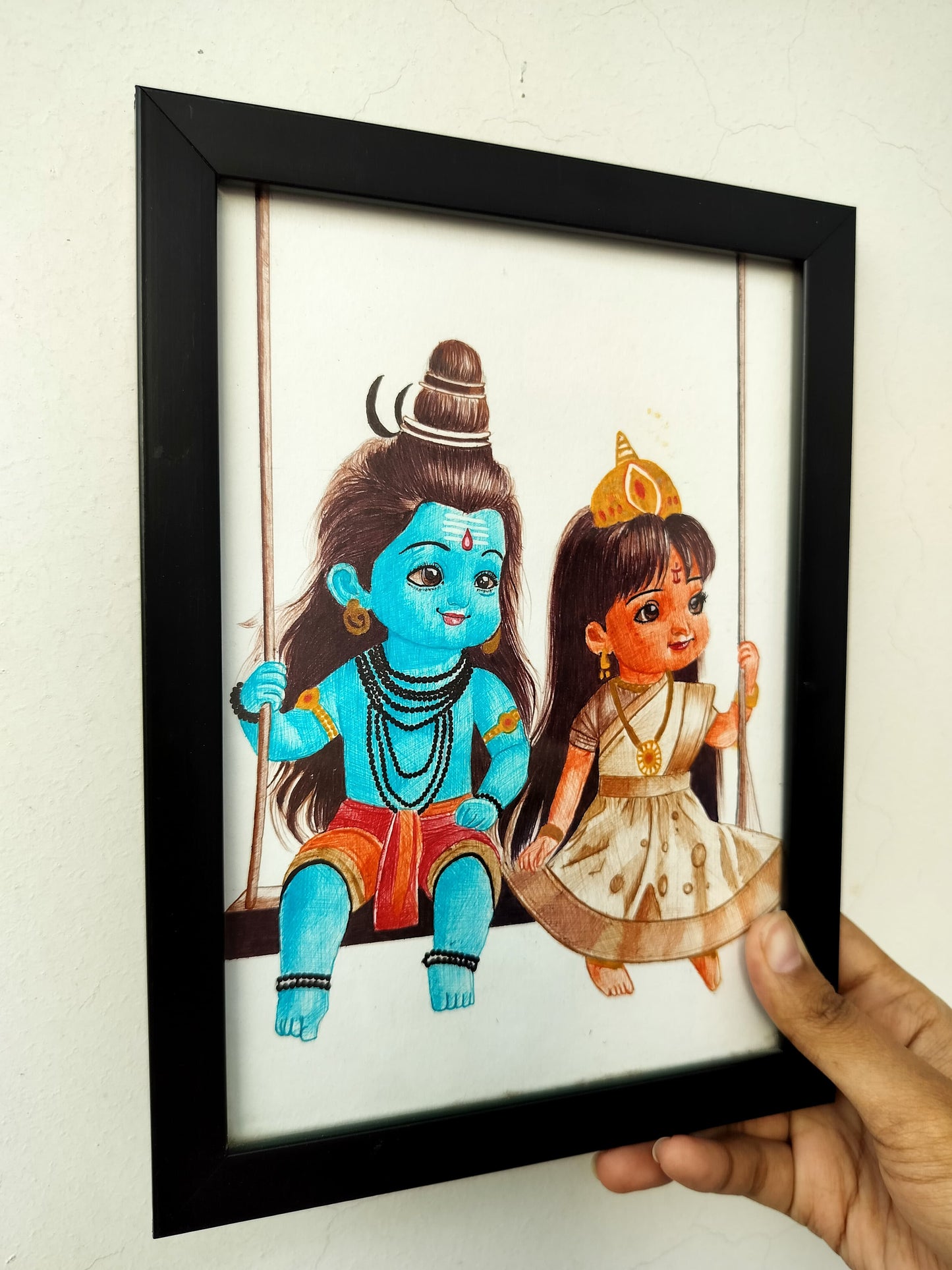πΊ Shiv & Parvati Art Piece β A5 π±