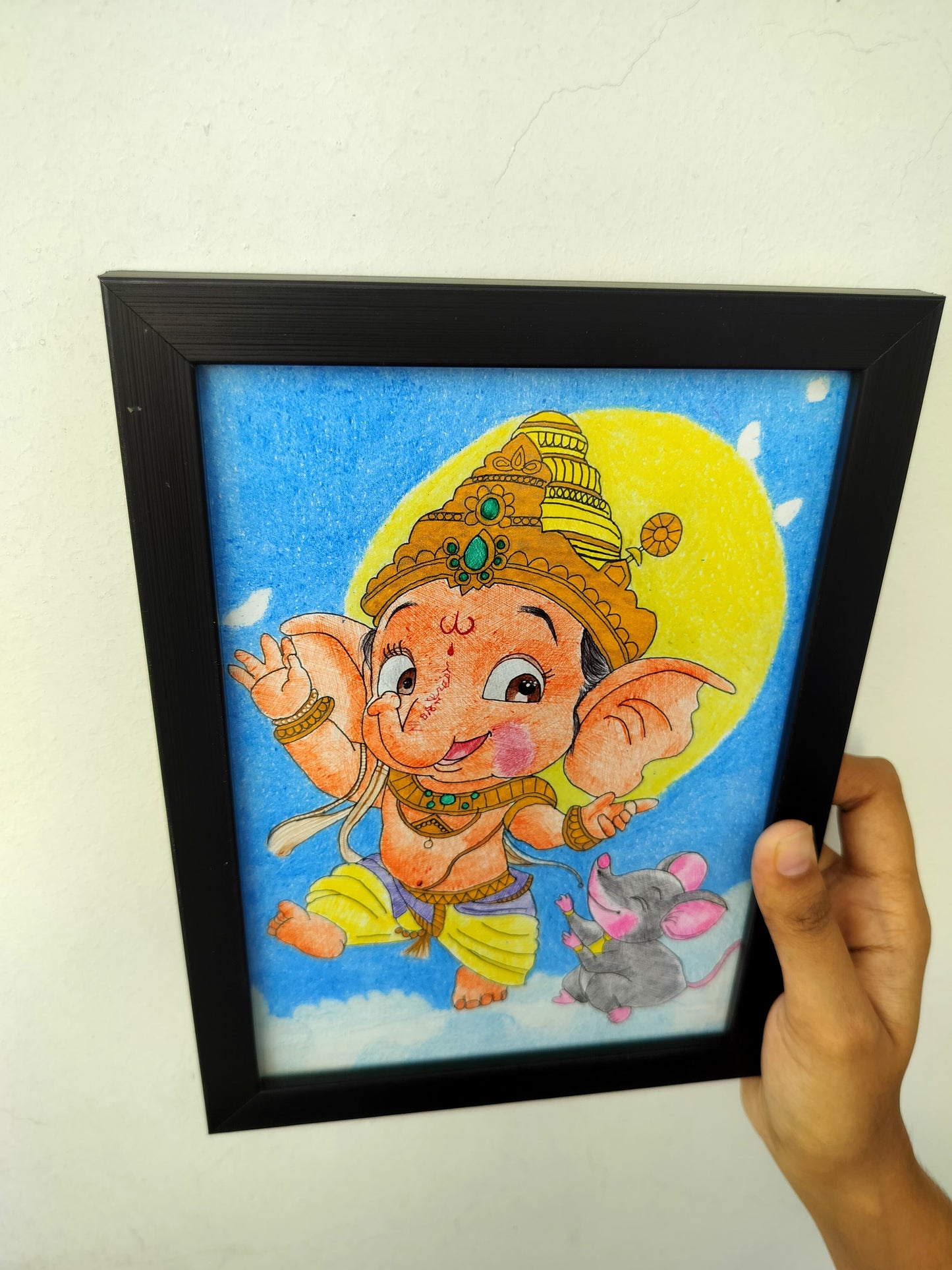 🙏 Lord Ganesha Art Piece – A5 🐘🕉️